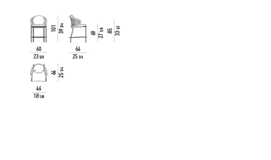 Ghế ngoài trời cao cho quầy bar, lưng dây bện - Ghế đôn cao 101 cm