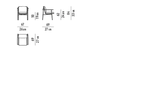 Ghế ngoài trời khung gỗ teak dây đan nhẹ, đệm kỵ nước - Ghế ăn bành nhỏ 67 cm
