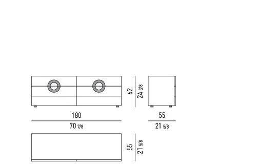 Tủ đầu giường tay nắm tròn niken đen, nhiều màu sơn - Chest Of Drawers