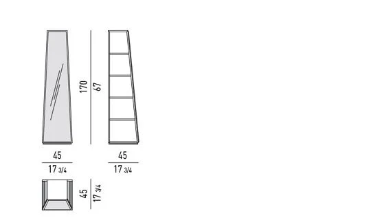 Tủ đầu giường tay nắm tròn niken đen, nhiều màu sơn - Gương Kệ sách