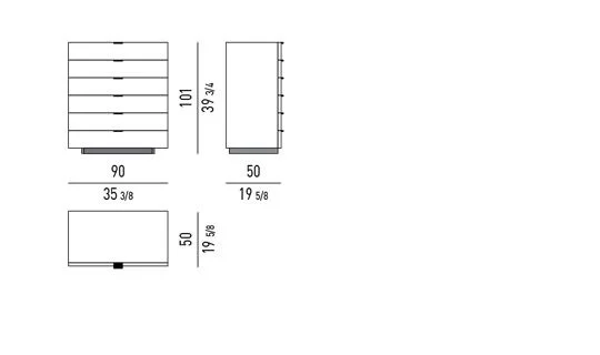 Tủ đầu giường sơn bóng đế kim loại màu thiếc vững chãi - Vertical Chest Of Drawers