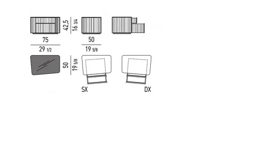 Tủ đầu giường hai ngăn kéo mở bên, mặt đá lồng âm - Nightstand