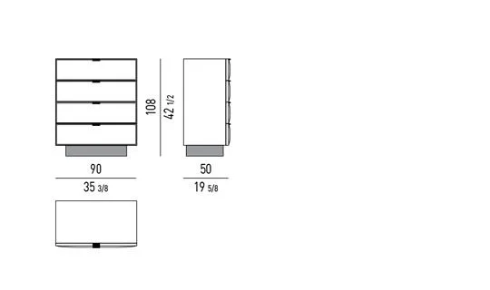 Tủ đầu giường sồi cánh vát cạnh đặt sàn hoặc chân lửng - Vertical Chest Of Drawers