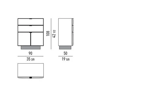 Tủ đầu giường sồi cánh vát cạnh đặt sàn hoặc chân lửng - Vertical Cabinet