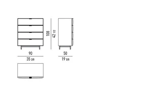 Tủ đầu giường sồi cánh vát cạnh đặt sàn hoặc chân lửng - Vertical Chest Of Drawers