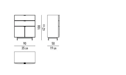 Tủ đầu giường sồi cánh vát cạnh đặt sàn hoặc chân lửng - Vertical Cabinet