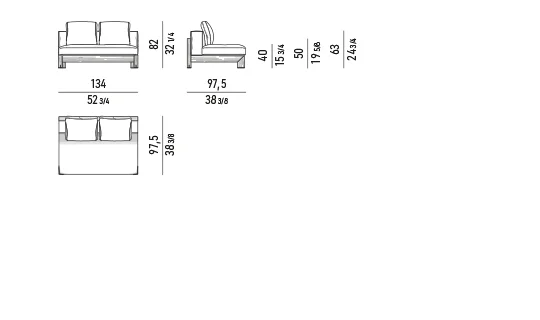 Sofa modul ngoài trời gỗ iroko vân tự nhiên kèm bàn trà - Modul trung tâm 134 cm