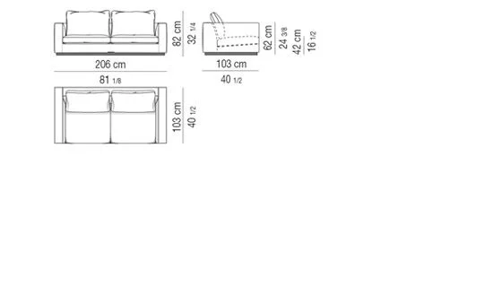 Sofa chân thấp sát sàn đường nét tối giản thanh lịch - Sofa 206 cm