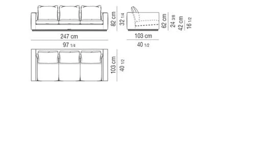 Sofa chân thấp sát sàn đường nét tối giản thanh lịch - Sofa 247 cm