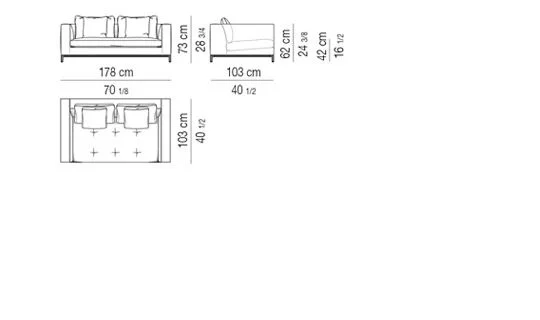 Sofa đệm ngồi chần nhẹ khung thấp phong cách cổ điển - Sofa 178 cm