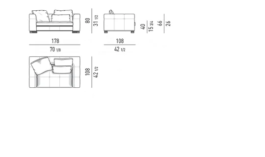 Sofa modul chần bông đường may tỉ mỉ lưng góc bo tròn - Sofa 178 cm