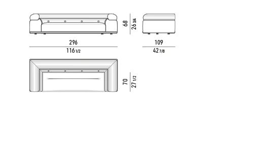 Sofa modul bo tròn chồng khối nệm ngồi nghiêng khung nhôm cong - Sofa 296 cm