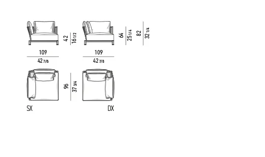 Sofa ngoài trời khung dây bện hình quạt chân teak trụ tròn - Modul góc 109x109 cm