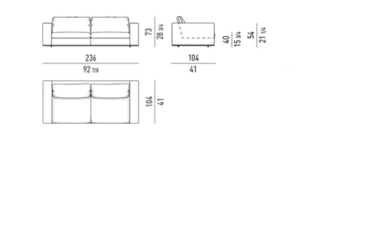 Sofa mô-đun tối giản khung đế kim loại sát sàn - Sofa 236 cm