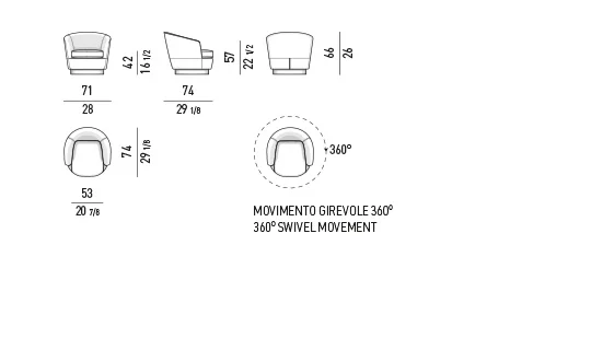 Sofa dáng cong mềm chân đồng, kèm ghế bành và đôn - Thấp Ghế bành xoay Ghế bành