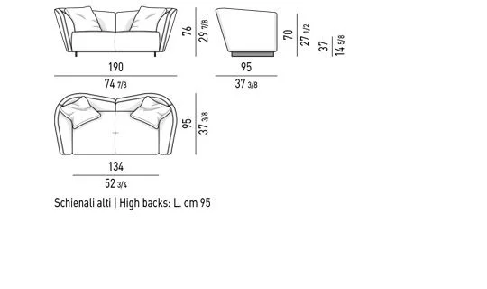 Sofa mô-đun dáng mềm chiều sâu vừa cho khách sạn - Sofa bản cao 190 cm