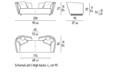 Sofa mô-đun dáng mềm chiều sâu vừa cho khách sạn - Sofa thư giãn bản cao 230 cm