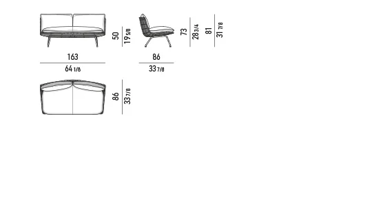 Sofa ngoài trời khung inox bọc dây thừng dệt chân thanh mảnh - Sofa đôi 163 cm