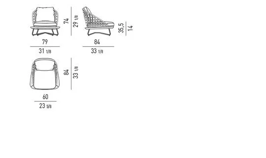 Sofa ngoài trời gỗ iroko lưng dệt kiểu đan mây hoài cổ - Ghế bành