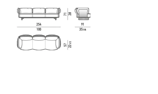 Sofa ngoài trời tấm lưng dệt dây giả mây dáng cánh hoa - Sofa 254x91 cm