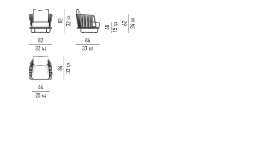 Sofa modul mặt gỗ teak lưng dây đan phong cách Ý - Ghế bành
