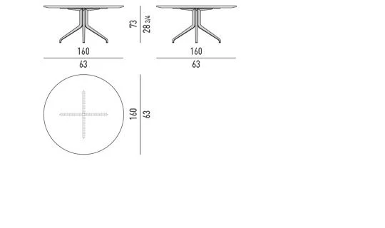 Bàn ăn chân nhôm đúc tiết diện tam giác đa dạng mặt - 