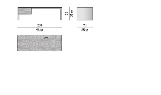 Bàn ăn kiêm bàn làm việc khung cầu veneer palisander - Bàn làm việc 250x90 cm