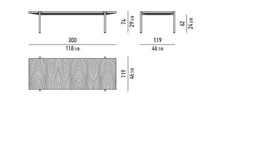 Bàn ăn họp chữ nhật lớn mặt gỗ palisander chân nhôm - 