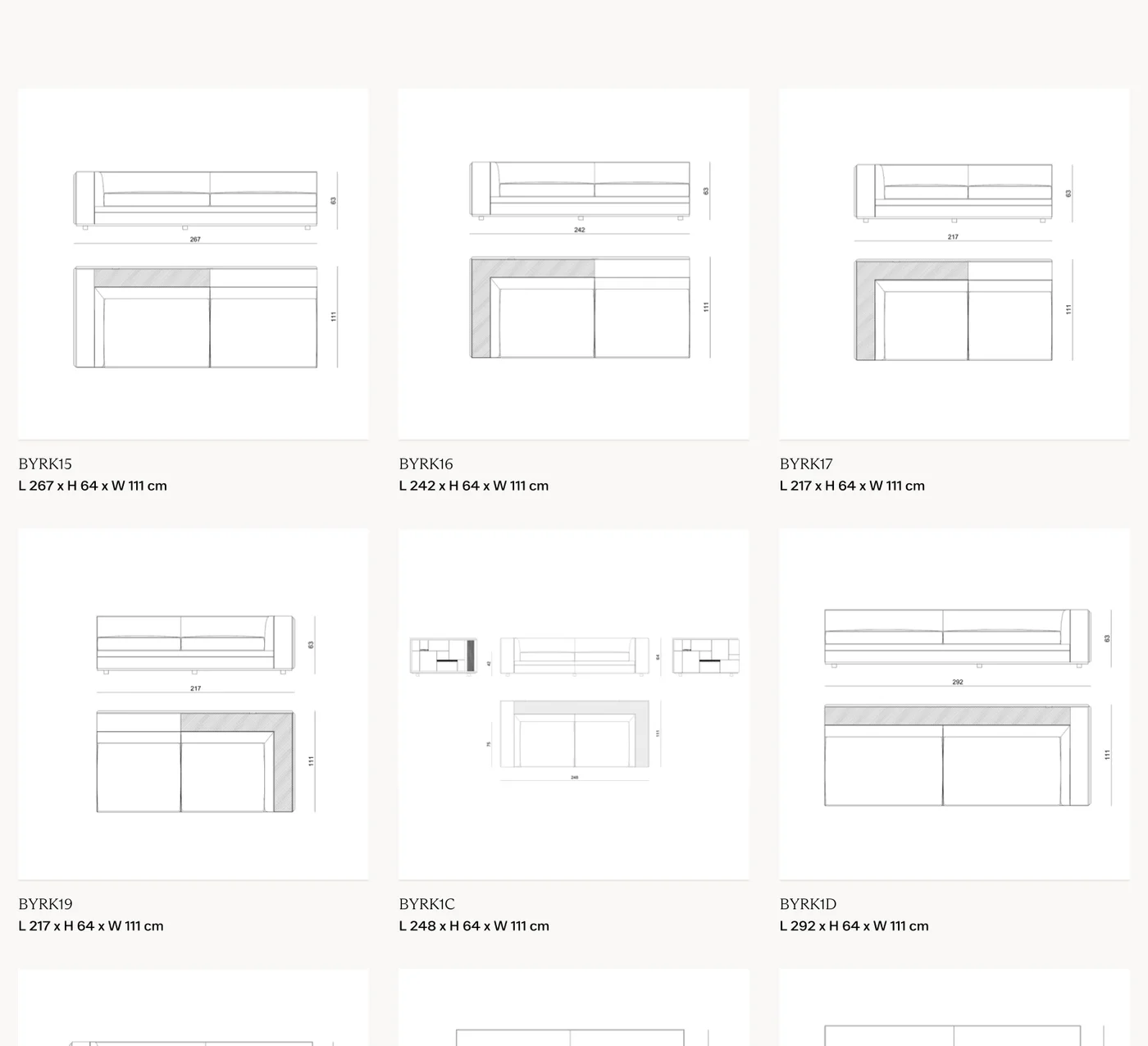 Sofa modul tấm trừu tượng, ngăn kệ sách đèn LED - Bản vẽ kích thước 3/8