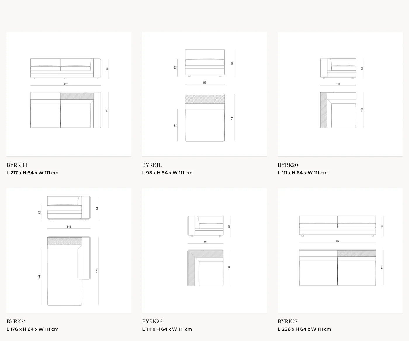 Sofa modul tấm trừu tượng, ngăn kệ sách đèn LED - Bản vẽ kích thước 4/8