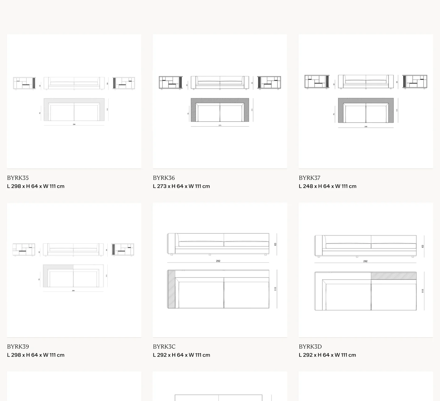 Sofa modul tấm trừu tượng, ngăn kệ sách đèn LED - Bản vẽ kích thước 6/8