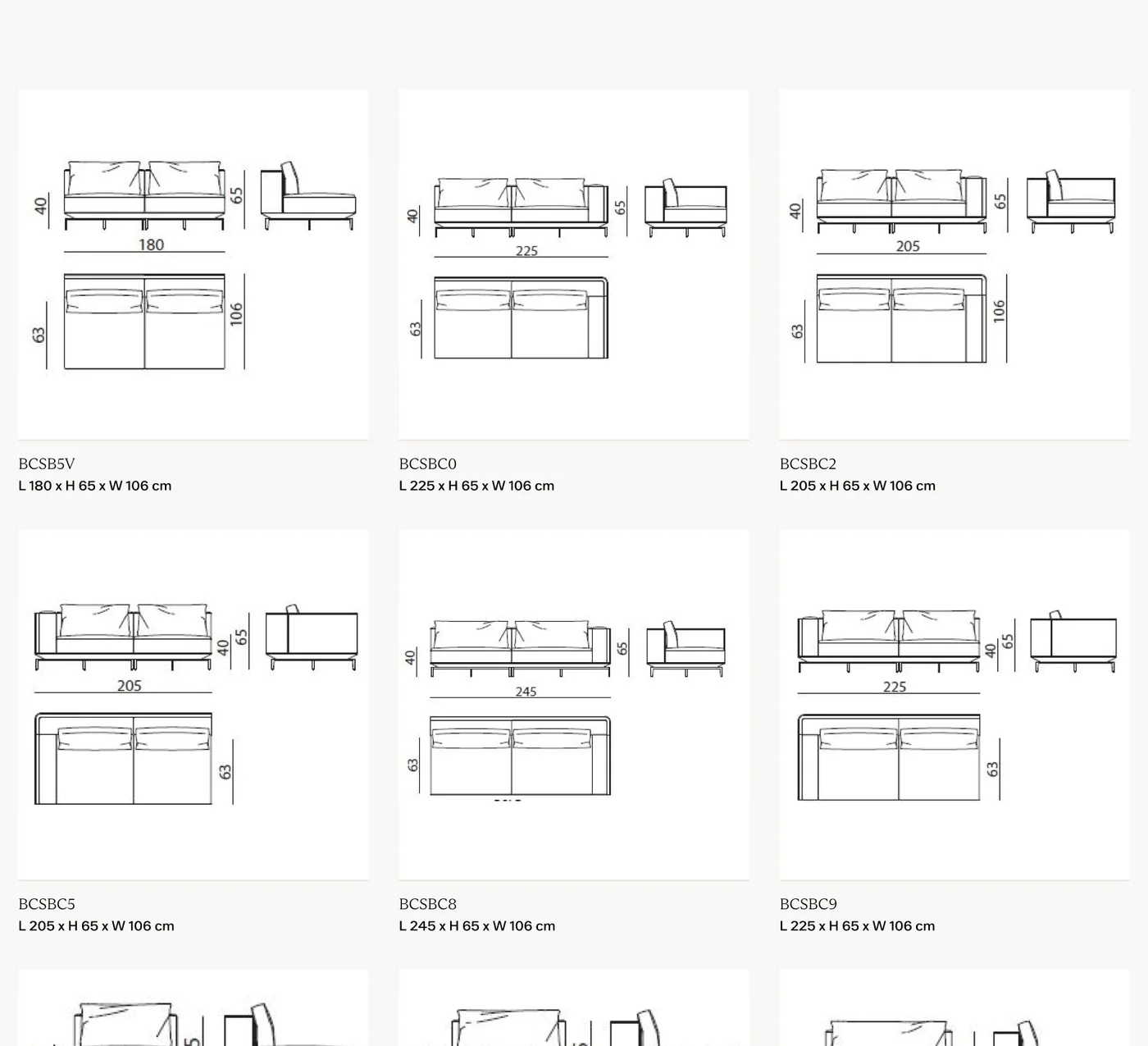 Sofa khung thép satin đệm lông vũ dáng thấp phong cách Ý - Bản vẽ kích thước 2/3