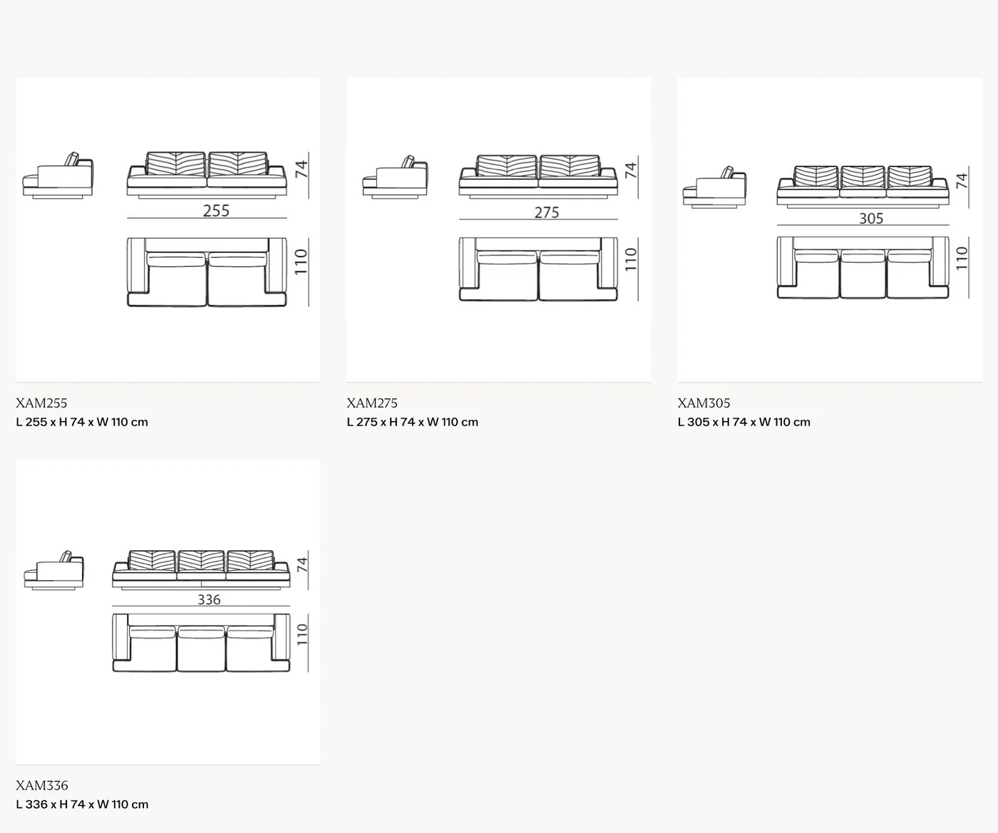 Sofa bệ thấp khối thang bọc da hoạ tiết xương cá - Bản vẽ kích thước (cm)