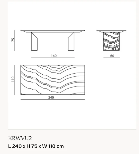 Bàn ăn mặt đá marble vát cạnh chân thép bóng điêu khắc - Bàn 240 x 110 cm, cao 75 cm