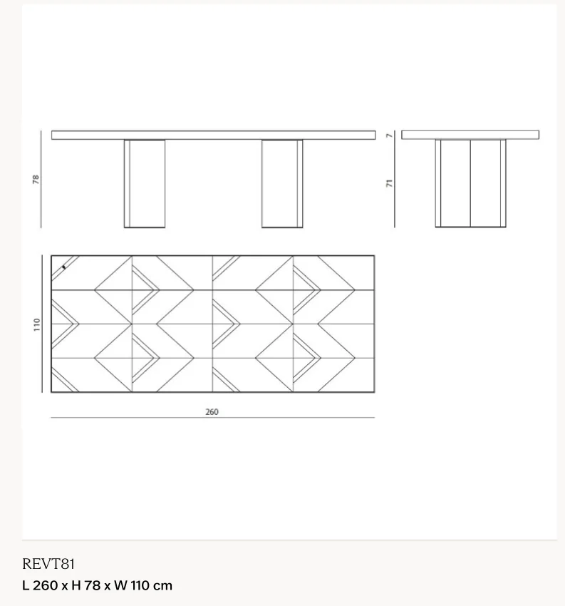 Bàn ăn mặt đá ghép mosaic khung inox bóng hai chân hộp - Bàn 260 x 110 cm, cao 78 cm