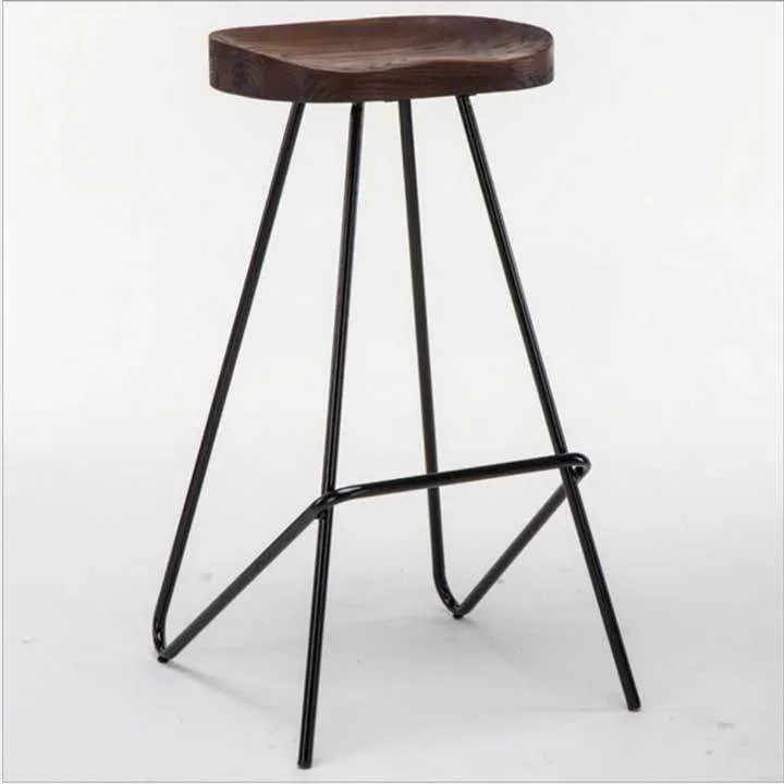 Ghế sắt mặt gỗ Highchair đa năng cho quán cafe M8-4623