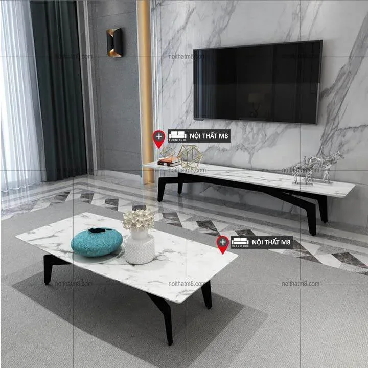 Kệ tivi phòng khách bằng đá tự nhiên bền đẹp M8-2019