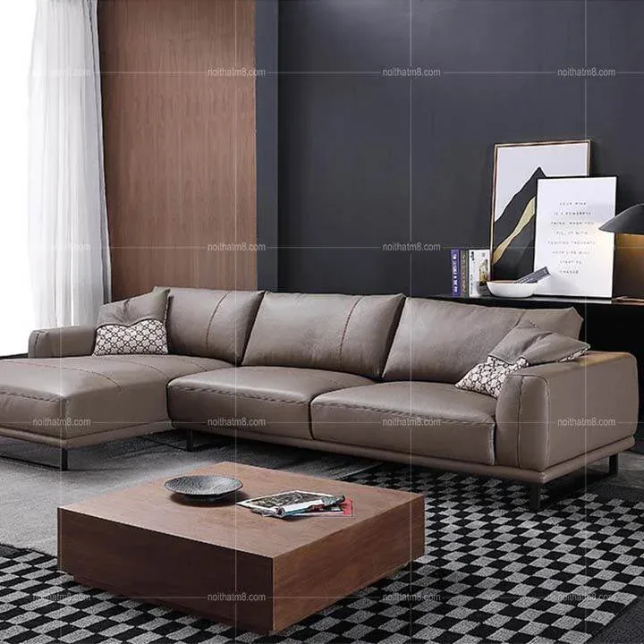 Ghế sofa da thật phong cách hiện đại và sang trọng M8-3510