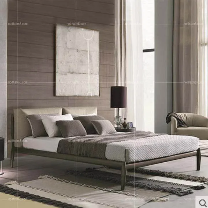 Bộ giường ngủ gỗ tự nhiên phong cách Bắc Âu sang trọng M8-6010