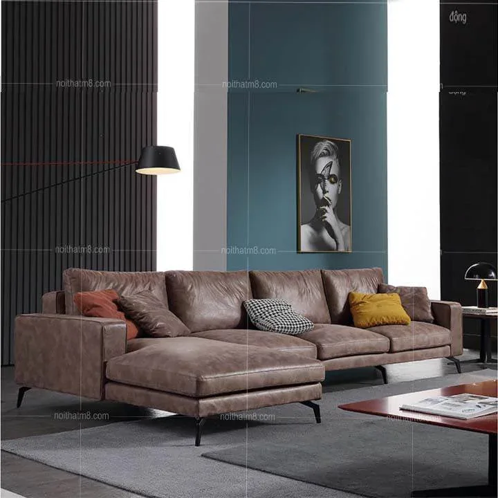 Sofa da hiện đại tinh tế cho phòng khách M8-3536