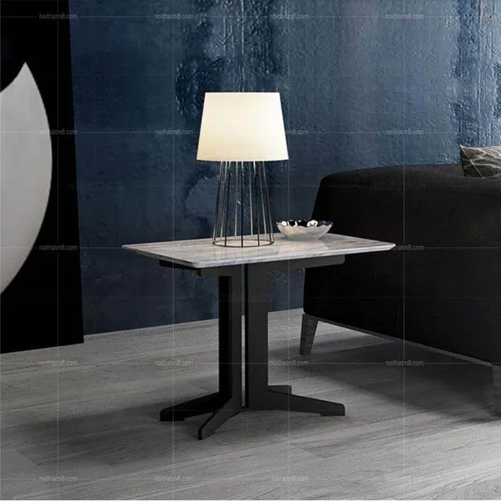 Bàn trà nhỏ mặt đá chân sắt đa năng M8-9051