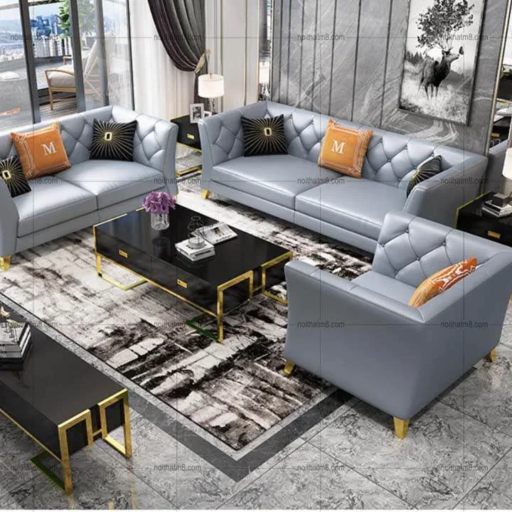 Bộ ghế sofa da cao cấp dành cho phòng khách M8-3529