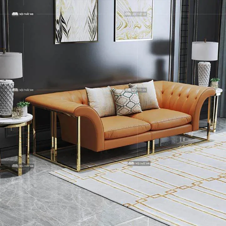 Ghế sofa da đệm mousse Dulcie sang trọng hiện đại M8-3525