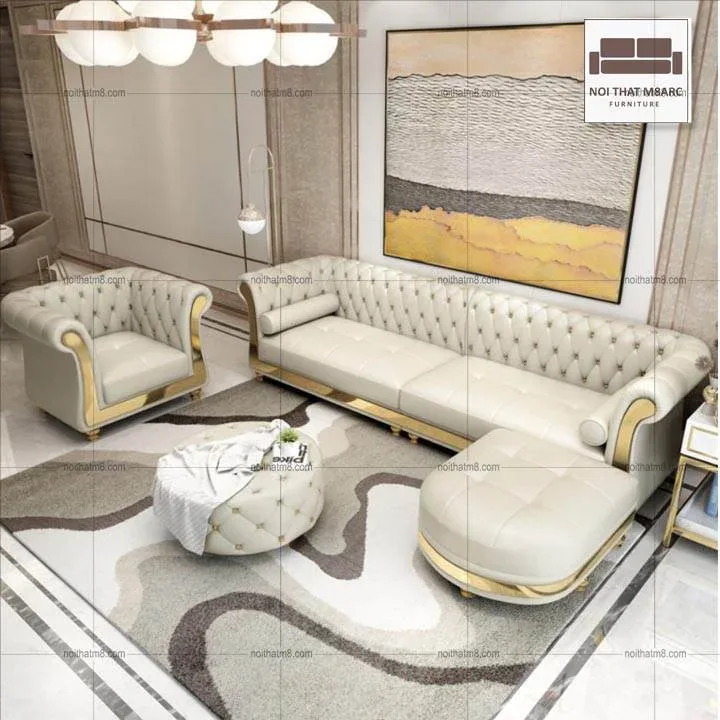 Mẫu sofa da đẹp kiểu dáng sang chảnh đẹp hút hồn M8-3540
