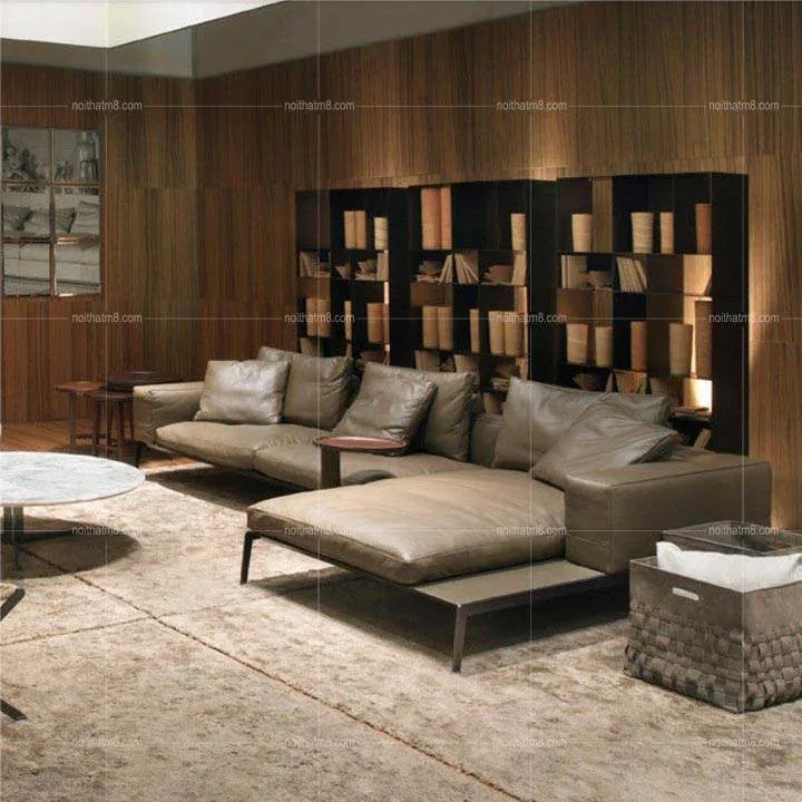 Sofa da, lông vũ Happy đa năng hiện đại M8-3515