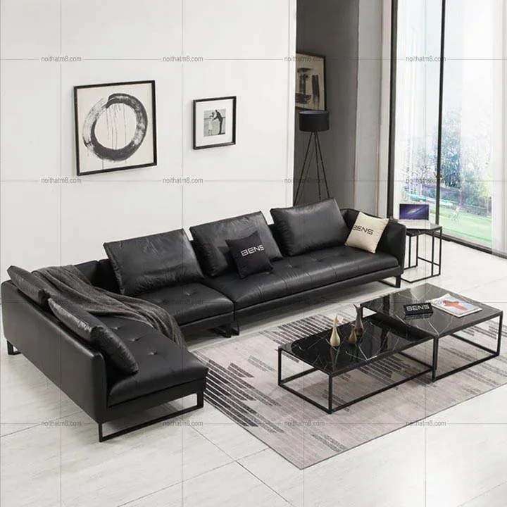 Ghế sofa da thật hiện đại Tiger cho phòng khách sang trọng M8-3548