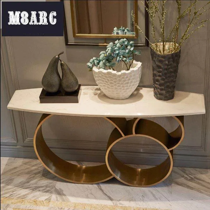 Bàn trang trí mặt đá nhập khẩu kiểu dáng sang trọng, ấn tượng M8-9061
