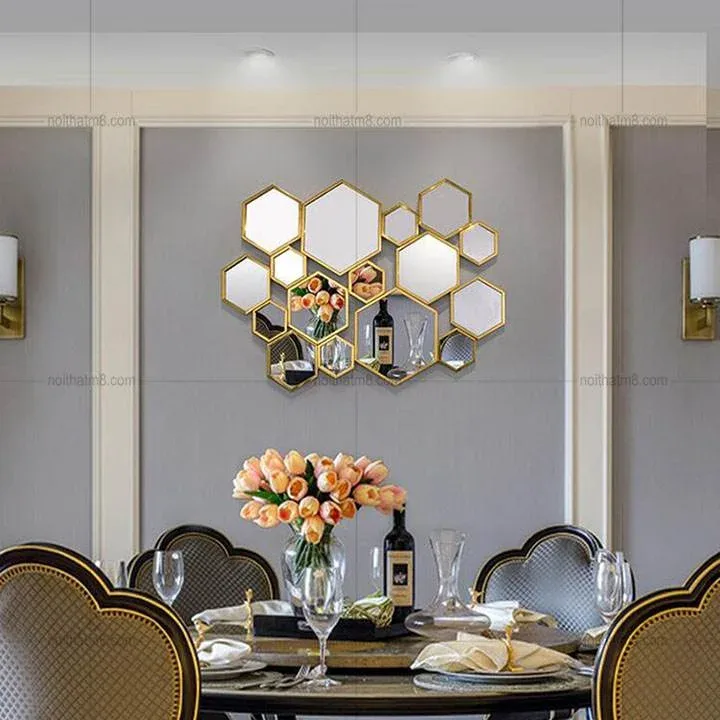 Decor treo tường hình lục giác hiện đại M8-D10
