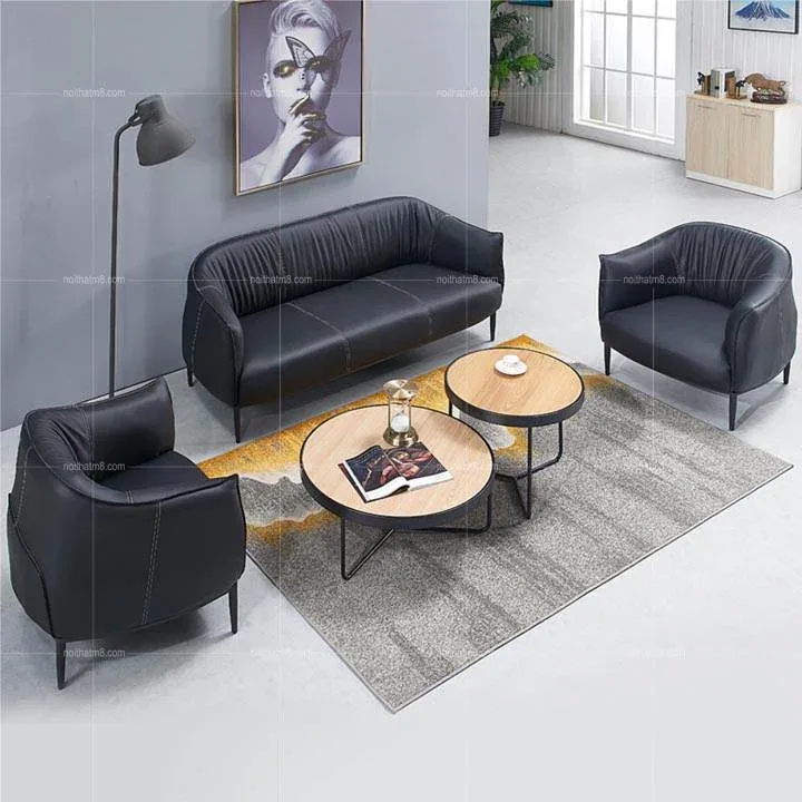 Ghế sofa da nhập khẩu hiện đại êm ái hoàn hảo M8-3509