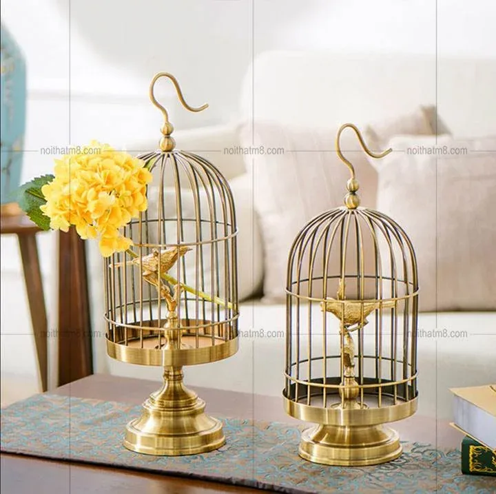 Đồ decor trang trí hình lồng chim ấn tượng M8-D032